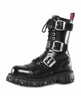Black leather Rangers – 3 metal buckles – screw sole – Nevermind