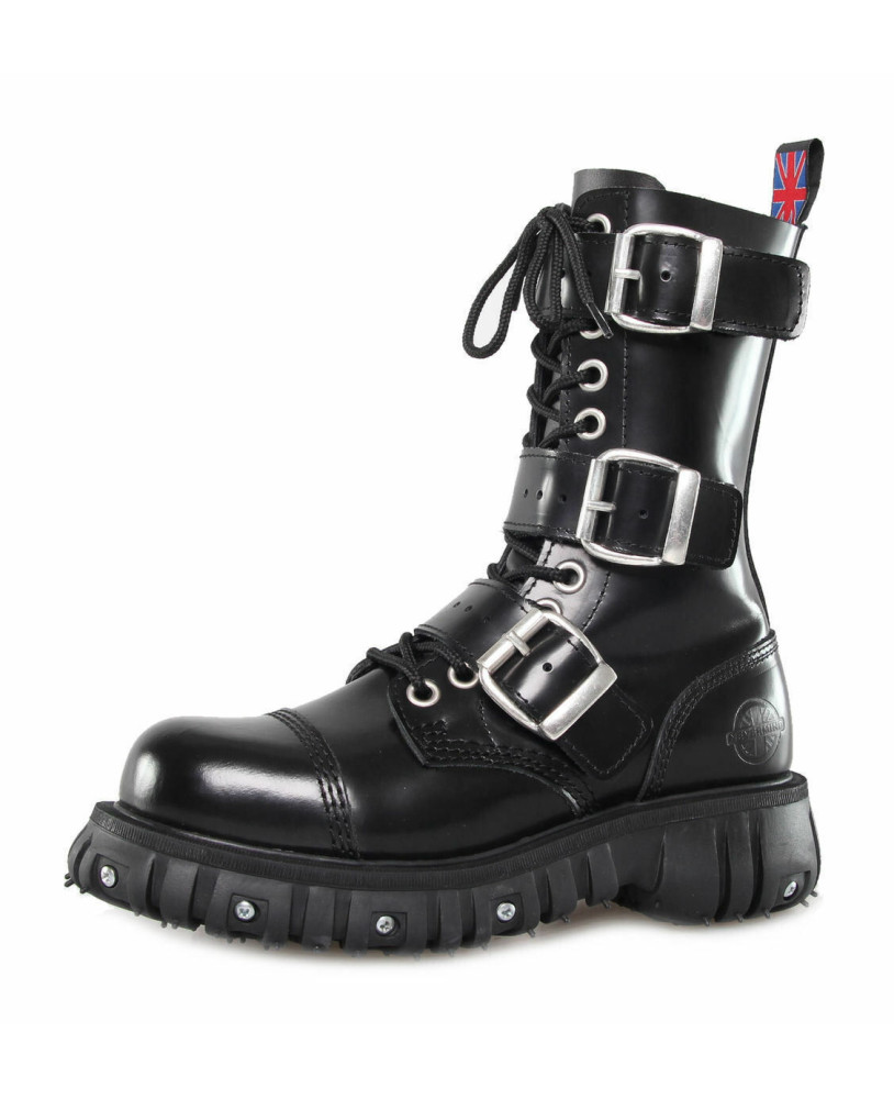Black leather Rangers – 3 metal buckles – screw sole – Nevermind