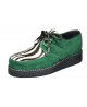 Creepers Nevermind camoscio verde e zebrato – calzature punk e alternative