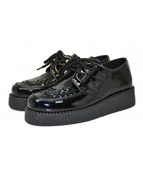 Creepers Nevermind verni noir, simple semelle gomme.