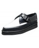 Spitze Creepers aus schwarz-weißem Leder – Nevermind
