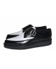 Nevermind pointed toe creepers in black and white leather.