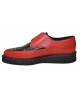 Pointed toe creepers in red and black leather – Nevermind