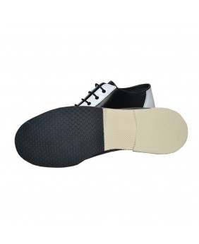 Bowling shoes black & white smooth leather – Néolite sole – authentic retro style