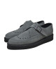 Nevermind pointed toe creepers in grey suede leather with buckle.
