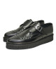 Nevermind pointed toe creepers in smooth black leather with buckle.