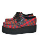 Creepers Nevermind in red tartan fabric – double sole – alternative style