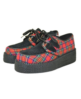 Nevermind red tartan creepers with double sole