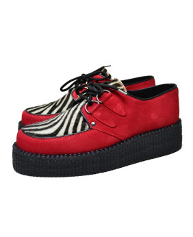 Creepers rosse Nevermind con suola doppia e empeigne zebrata
