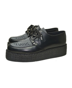 Nevermind black and grey creepers in leather and suede with double sole