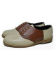 Chaussure bowling Nevermind cuir beige & brun, semelle Néolite.