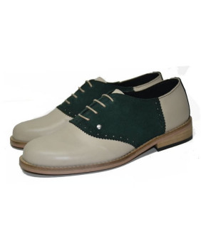 Scarpa da bowling Nevermind beige & verde camoscio.
