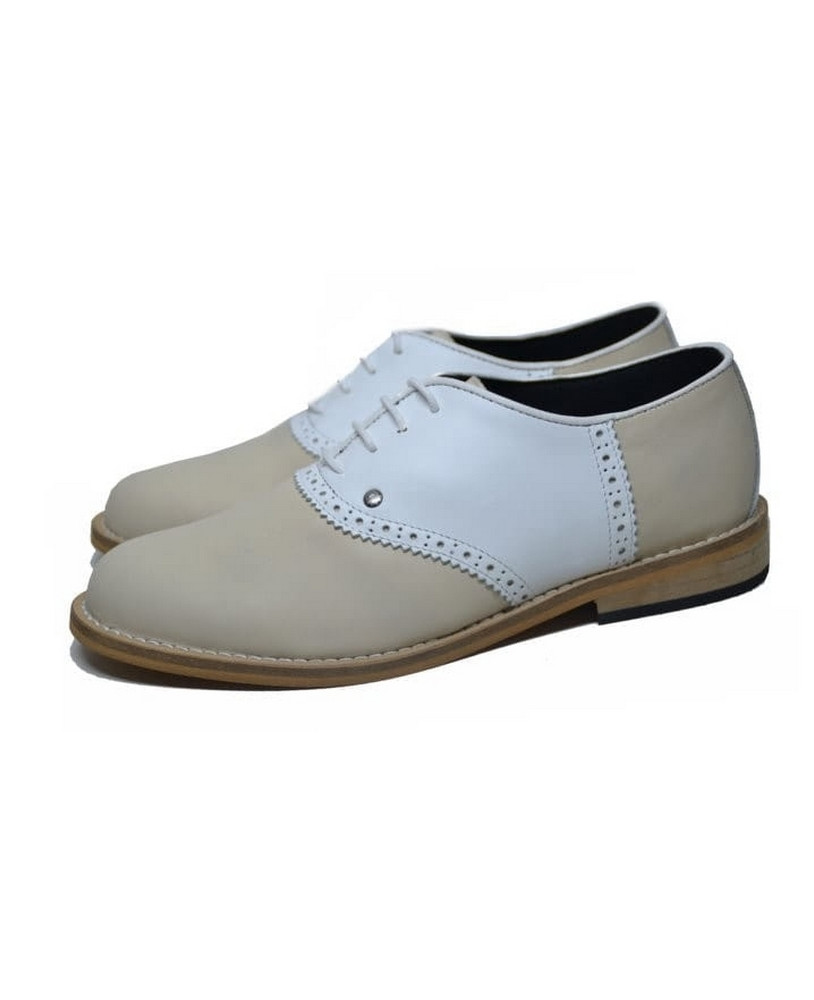 Zapato de bolos Nevermind beige & blanco.