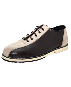 Scarpa da bowling Nevermind nera & beige scamosciato.