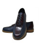Bowling-Schuh Nevermind aus marineblauem Leder & bordeauxrotem Leder.
