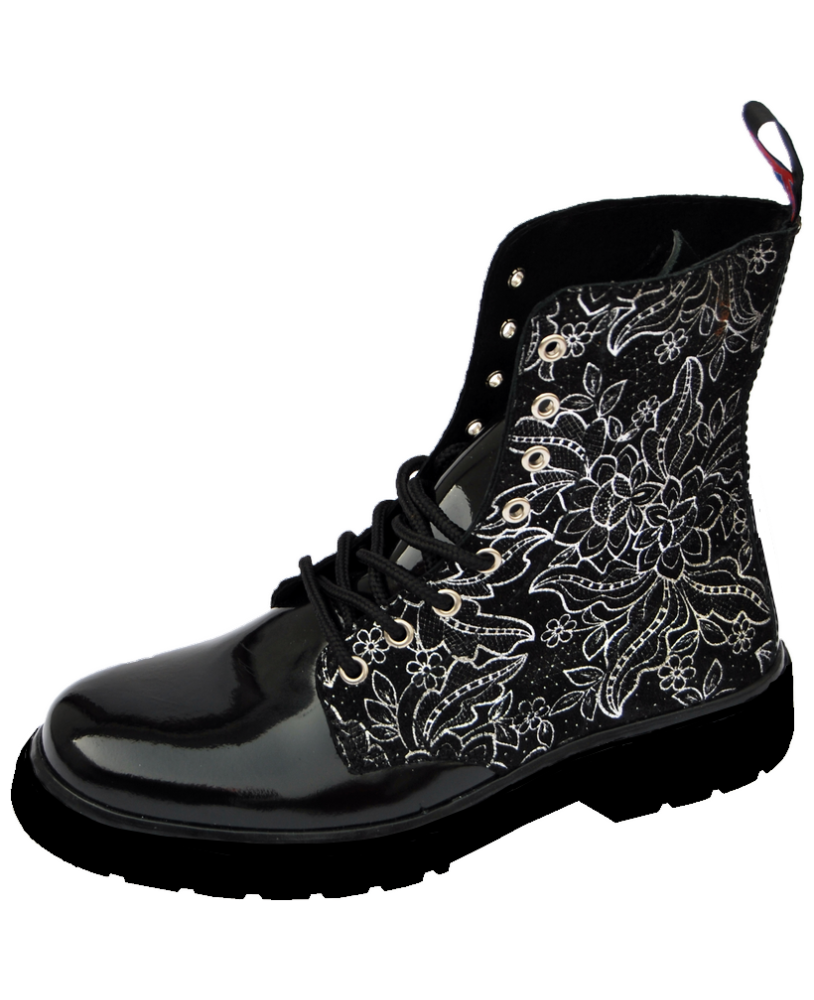 Rangers 08 floral silver leather boots – Nevermind.