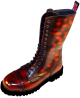 Rangers Nevermind 14 eyelets in red patinated leather – a fiery and bold alternative style.