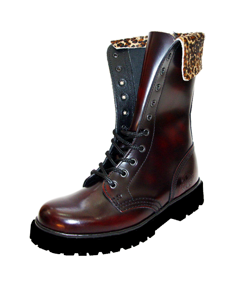 Rangers 10 eyelets burgundy leopard cuff Nevermind