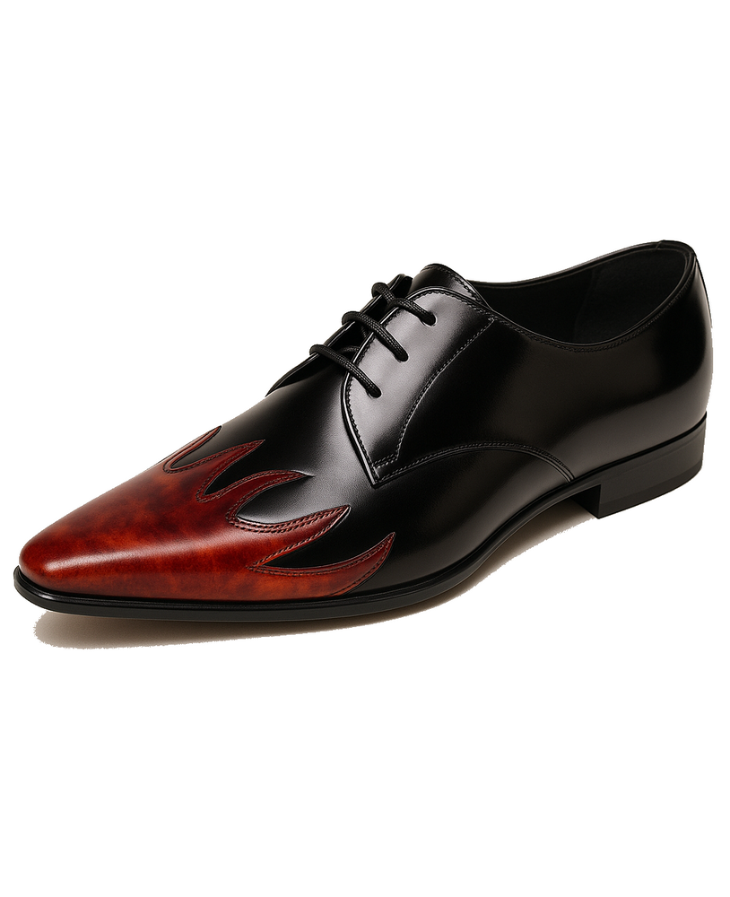 Chaussures à flammes noir et bordeaux – Style rock – Nevermind