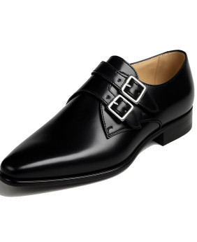 Schwarzer Doppel-Monkstrap aus Leder – Nevermind – Zeitlos Klassischer Stil