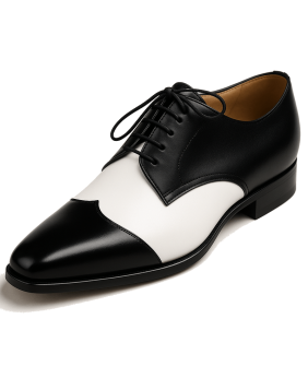 Zweifarbige Oxford-Schuhe aus Leder – Schwarz & Weiß – Nevermind – Retro-Dandy-Stil