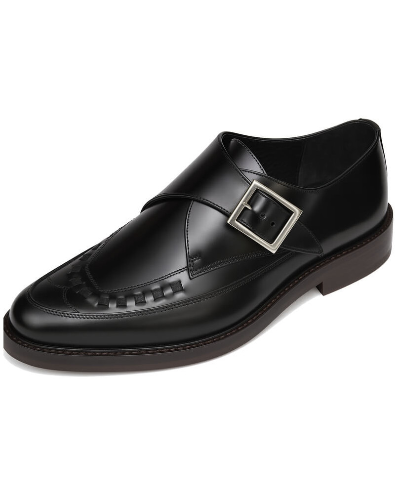 Black leather buckle shoes – Nevermind – vintage rock style