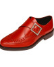 Derby Nevermind mit Einzel‑Schnalle aus rotem Leder im Stil Rock, Vintage und Avantgarde.