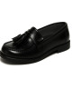 Black leather tassel loafer Nevermind, vintage, business chic and casual chic style.