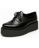 Schwarze Nevermind Brogue Creeper mit 5 cm doppelter Gummisohle.