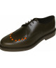 Schwarze Derby-Schuhe mit orangenen Details – Italienisches Leder – Nevermind