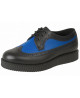Creepers Nevermind suola semplice 3 cm pelle nera e blu reale