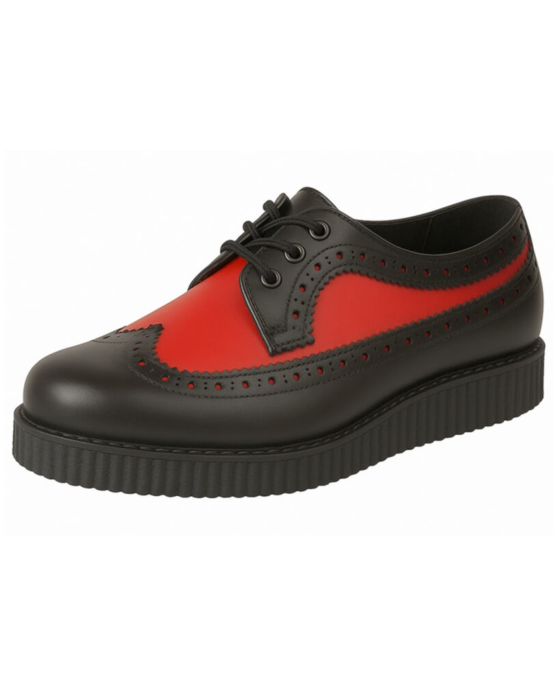 Creepers Nevermind single sole 3 cm black and red leather