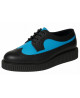 Creepers Nevermind suela simple 3 cm cuero negro y turquesa