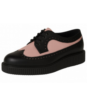 Creepers Nevermind single sole 3 cm black and pink leather