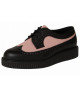 Creepers Nevermind suola semplice 3 cm pelle nera e rosa