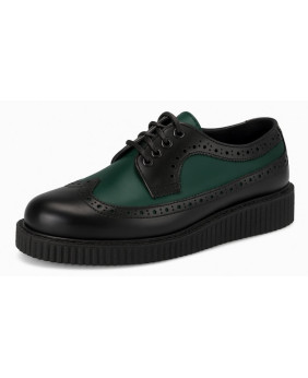 Creepers Nevermind single sole 3 cm black and green leather