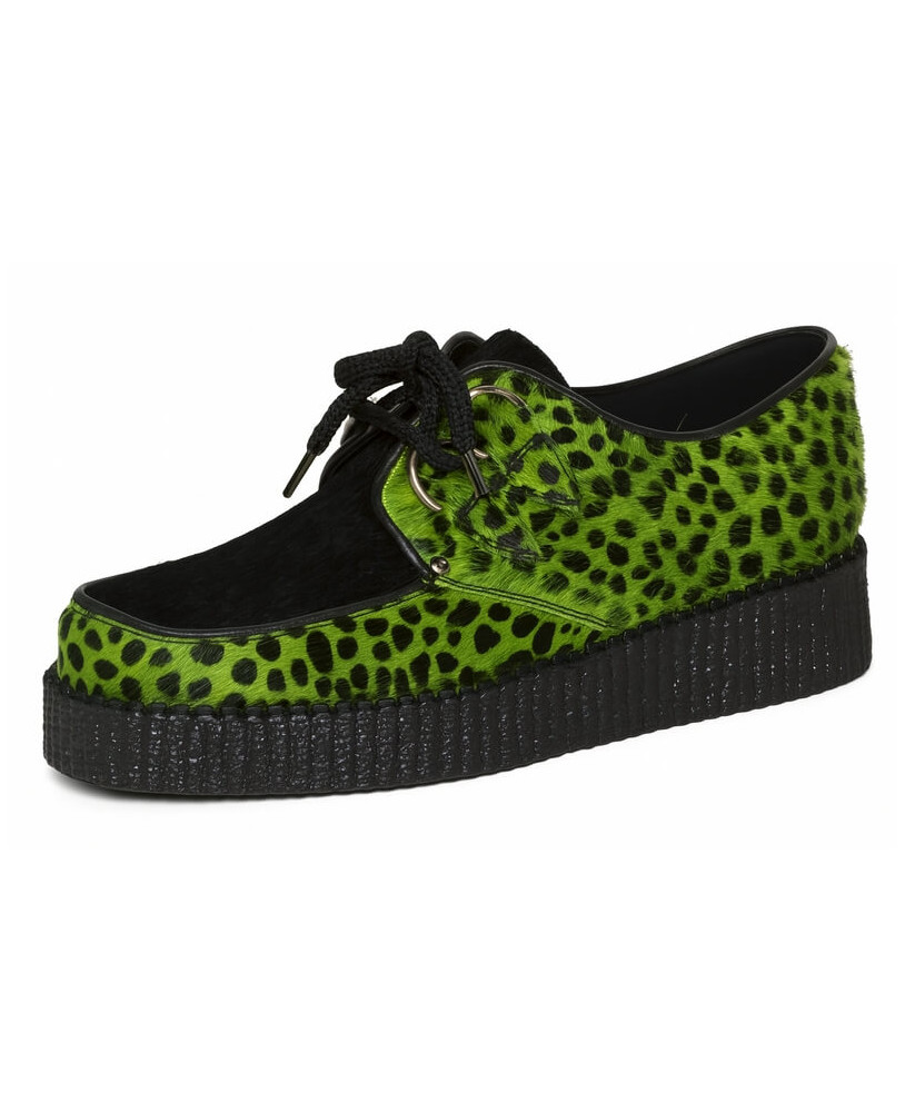 Creepers à motif léopard vert et suédine noire – Nevermind