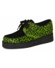 Green leopard creepers with black suede upper – Nevermind