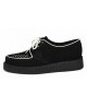 Zapatos creeper de ante negro con ribete blanco y trenzado – Nevermind