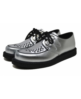 Creepers Nevermind silver metallic leather – single black sole.