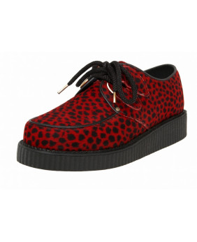 Creepers rouge imprimé léopard noir en fourrure bovine – Nevermind