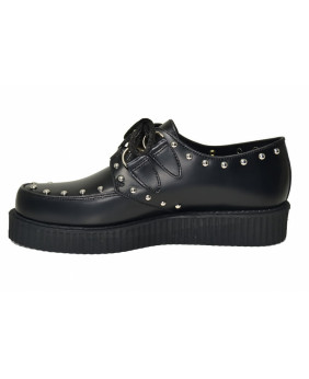 Creepers Nevermind cuir noir clouté – simple semelle gomme.