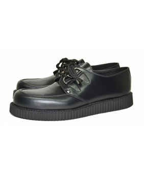 Creepers Nevermind cuir noir lisse – simple semelle gomme noire.