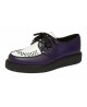 Creepers Nevermind cuero morado & blanco – suela simple.