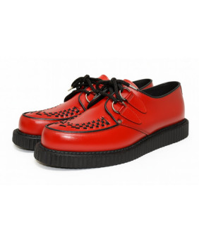 Creepers Nevermind cuir rouge vif – simple semelle gomme noire.