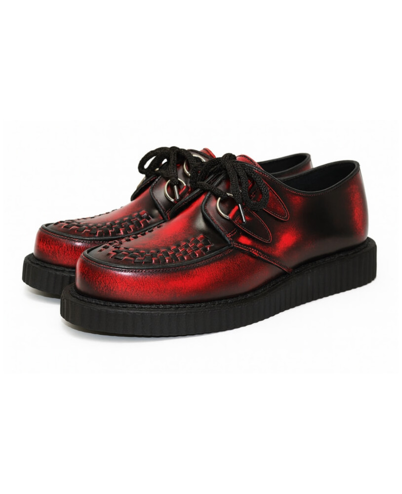 Creepers rouges en cuir effet brûlé – Nevermind