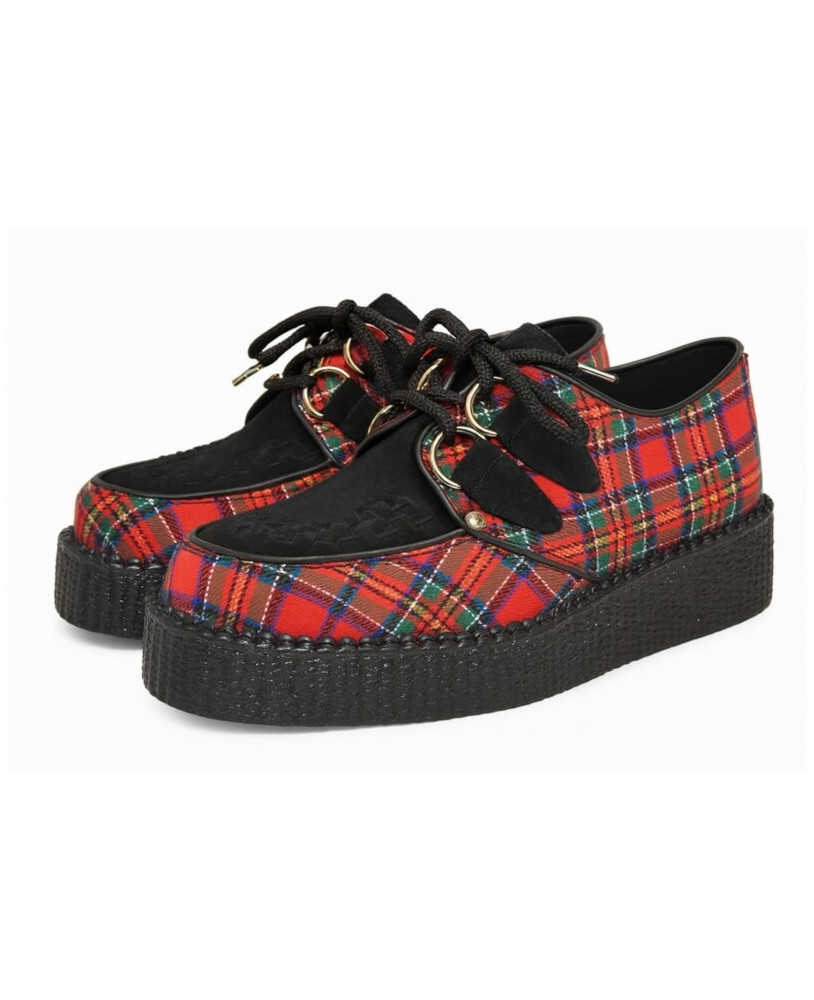 Red tartan creepers with black suede upper – Nevermind