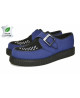 Creepers vegan en feutre bleu et suédine noire à boucle – semelle gomme 3 cm – Nevermind