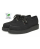 Creepers Nevermind pelle vegana nera – suola semplice gomma nera.