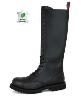 Rangers Nevermind 20 ojales en cuero vegano negro, underground y éticas.
